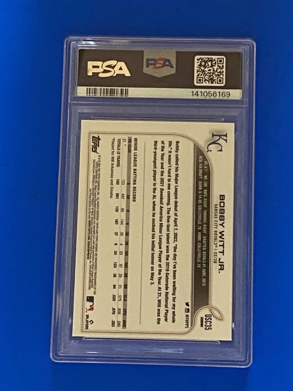 Bobby Witt Jr. 2022 Topps Update Chrome, Rookie Card, PSA GRADED 9, Royals MINT view 2