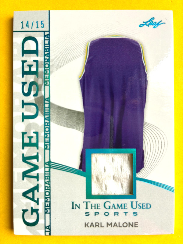 2025 Leaf ITG Used Platinum Holo #20 Karl Malone Game Used Jersey Card #14/15