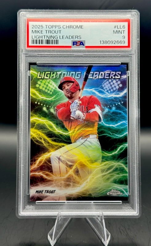 Topps Chrome Lightning Leaders Mike Trout LL-6 PSA 9 Angels 2025