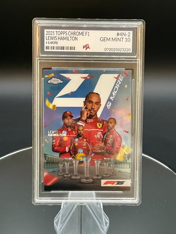 2025 Topps Chrome Formula 1 4 & MORE Lewis Hamilton Graded GEM MINT PTA 10🔥 view 1