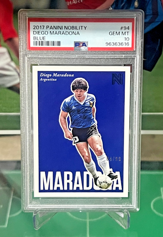 2017 Panini Nobility #94 Diego Maradona Blue /99 PSA 10