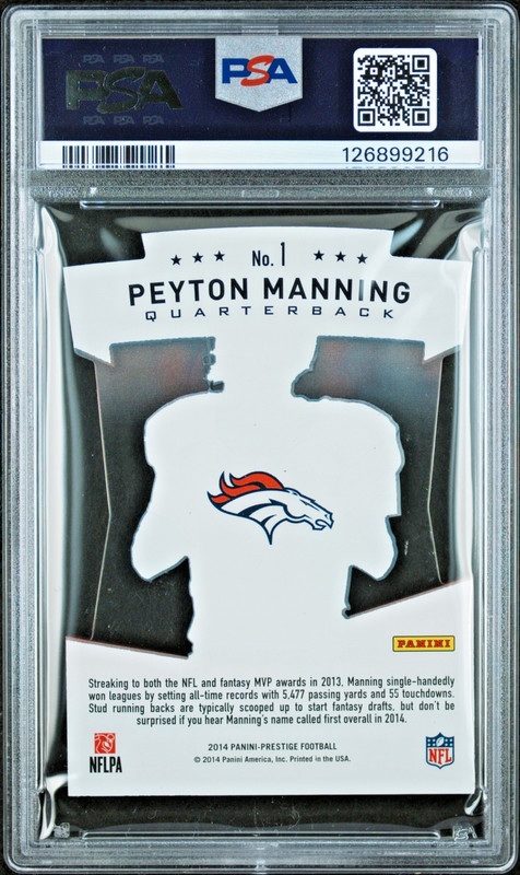 2014 Prestige Peyton Manning All Fantasy Team #1 PSA 9 🔥 POP 7 – NO PSA 10! view 2
