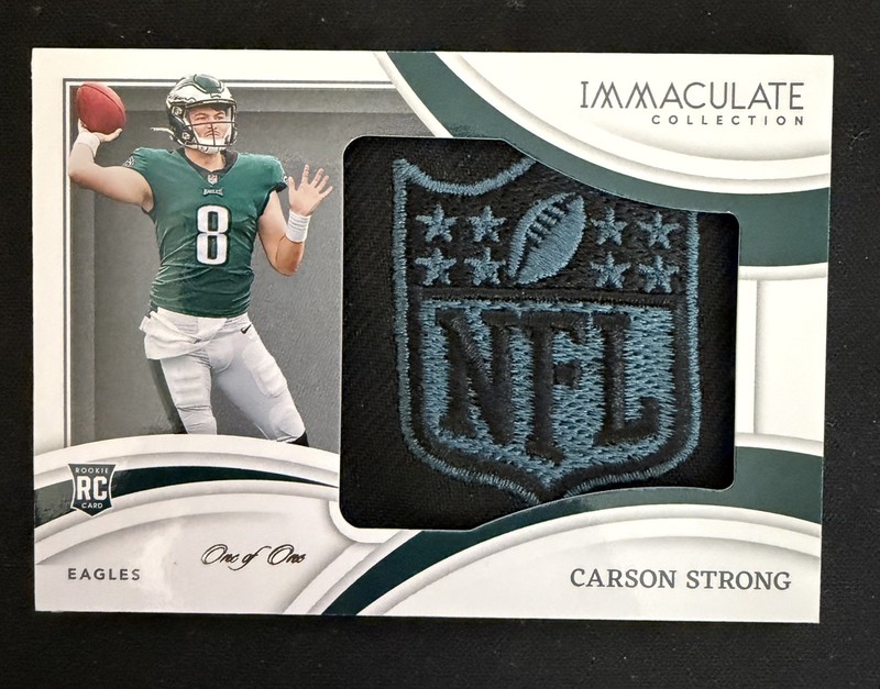 2022 Immaculate Carson Strong NFL Shield Patch 1/1