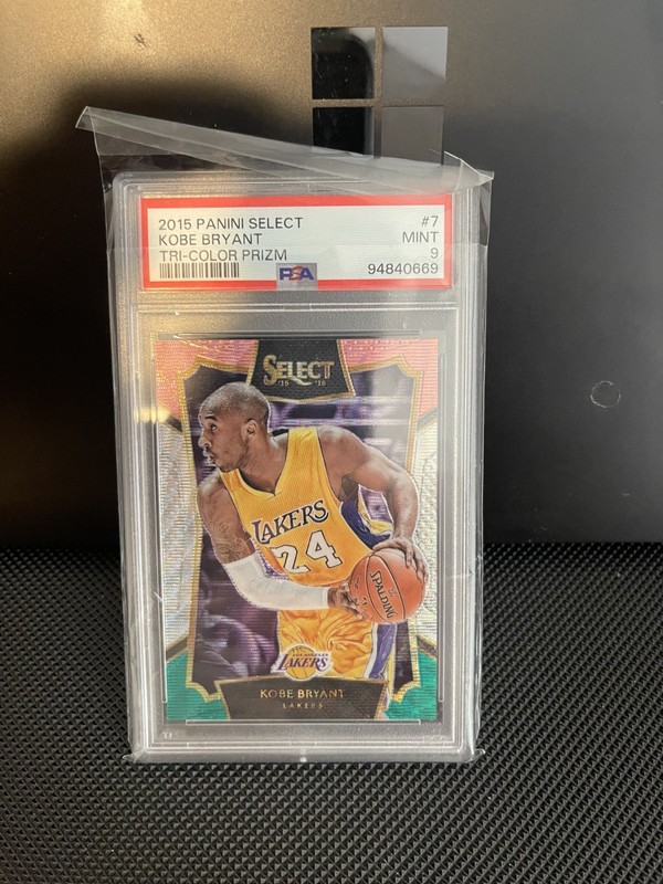 Kobe Bryant 2015-16 Panini Select Tri Color Prizm #7 PSA 9 MINT Lakers HOF GOAT