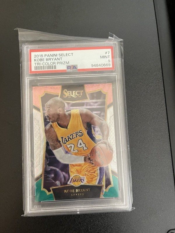 Kobe Bryant 2015-16 Panini Select Tri Color Prizm #7 PSA 9 MINT Lakers HOF GOAT view 2