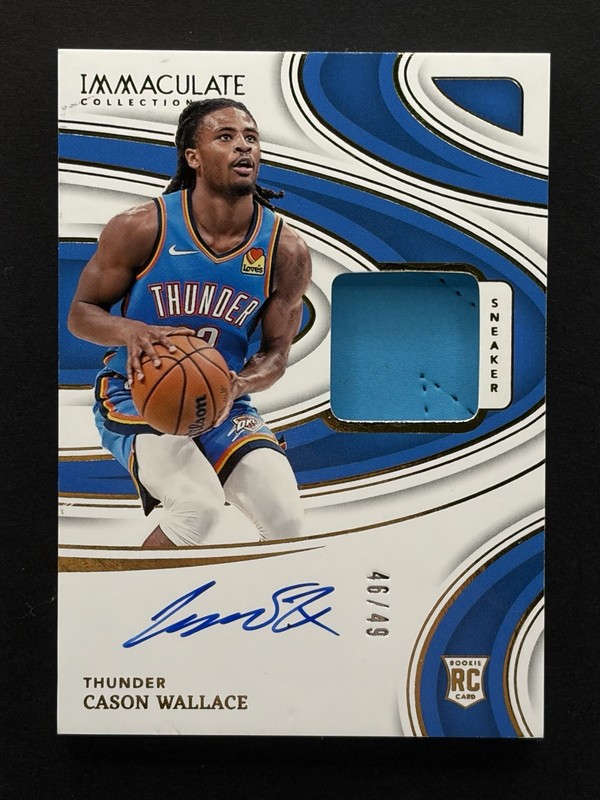 2023-24 Panini Immaculate Cason Wallace RPA /49 Sneaker Swatch Auto Patch Rookie