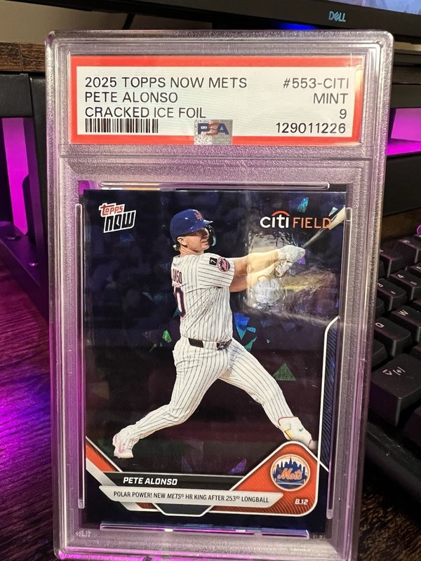 2025 Topps Now - Pete Alonso Cracked Ice Foil PSA 9#553-citi￼