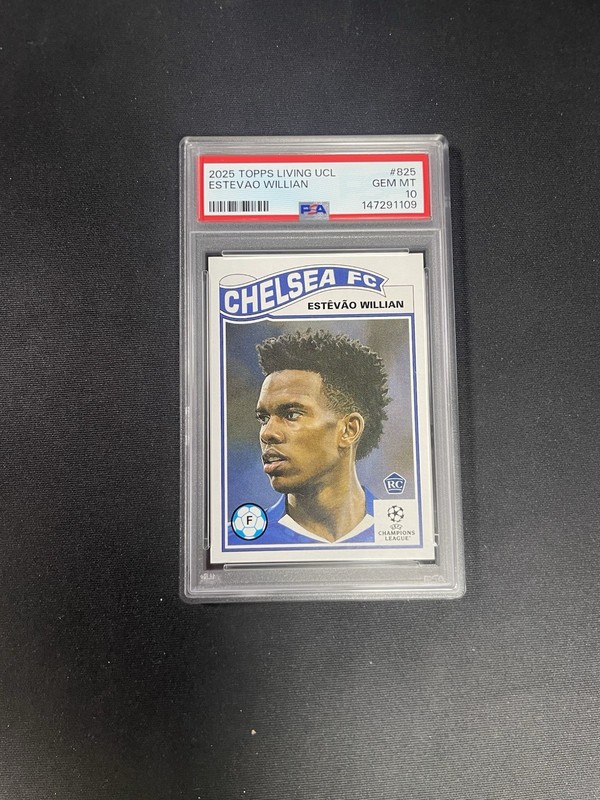 2025 Topps Living Uefa Champions League Estevao Willian #825 RC PSA 10