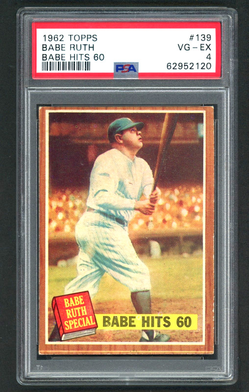 1962 Topps #139 Babe Ruth Babe Hits 60 PSA 4 VG-EX New York Yankees Hof