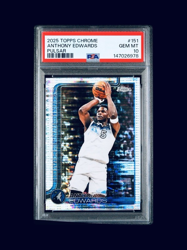 2025 Topps Chrome #151 Pulsar Anthony Edwards PSA 10
