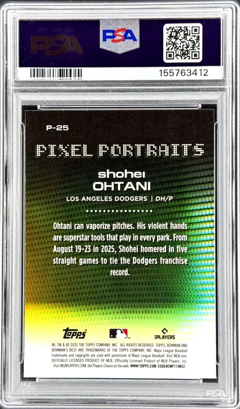 Shohei Ohtani PIXEL REFRACTOR BOWMAN BEST CHROME PSA 10 view 2
