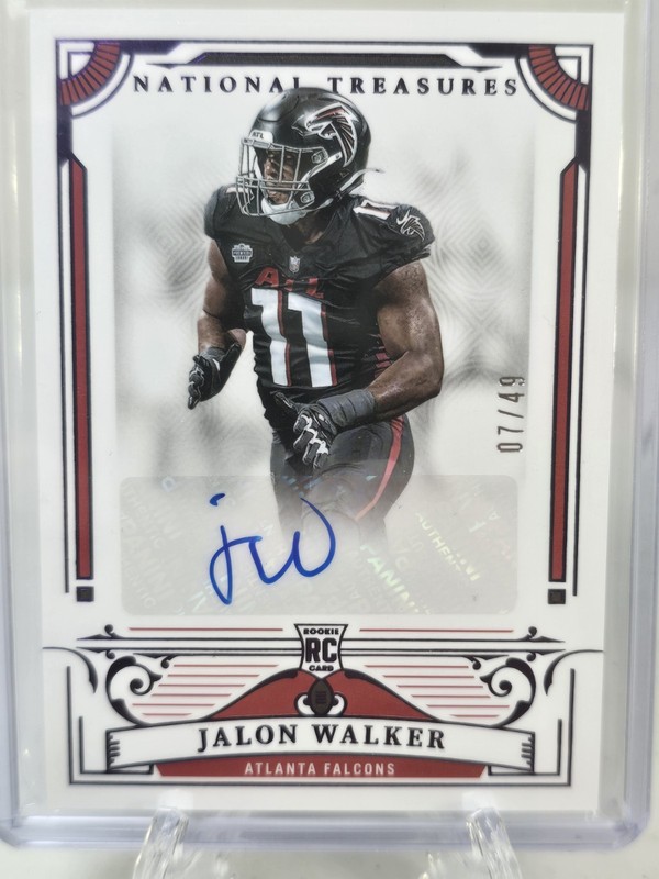 2025 Panini National Treasures Jalon Walker Rookie Signature 07/49 Auto Falcons