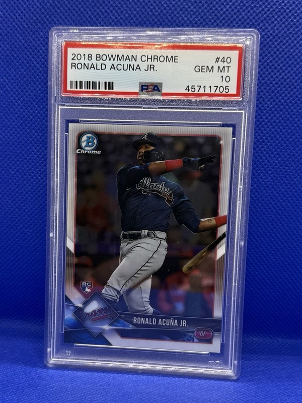 2018 Bowman Chrome RONALD ACUNA JR RC PSA 10 Gem Mint Atlanta Braves