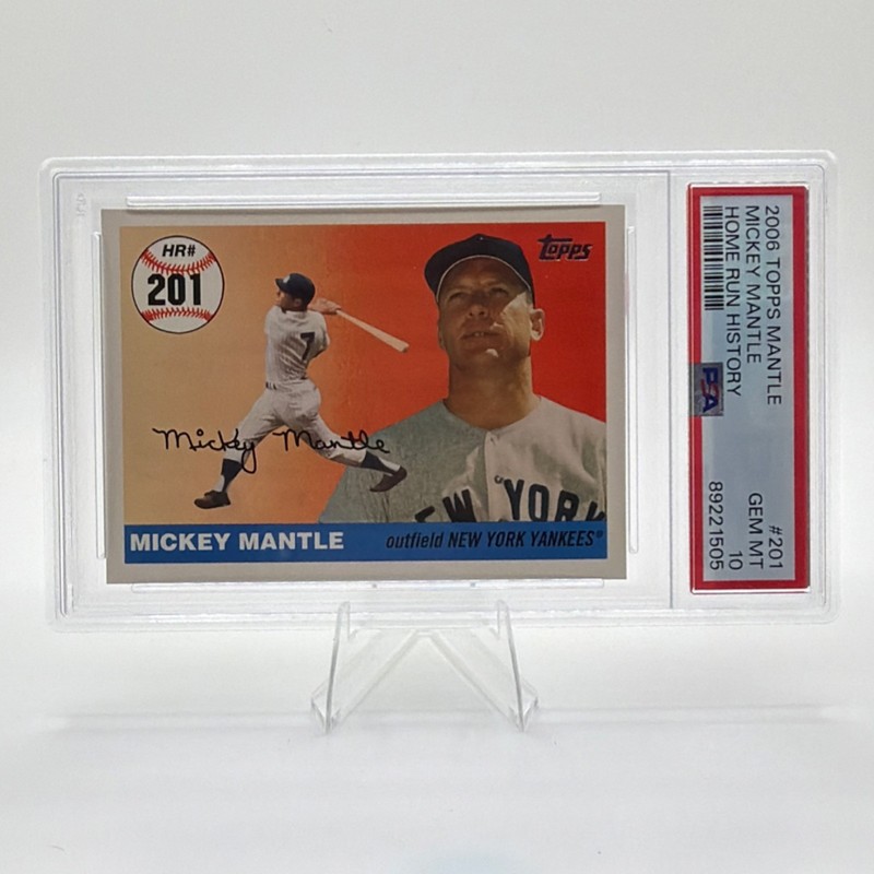 Topps 2006 Mantle Mickey Mantle Home Run History #201 PSA 10 Yankees view 2