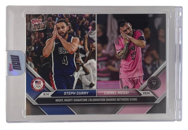 2024 Topps Now #128 Stephan Curry Lionel Messi Night Night New/Sealed (QTY) view 2