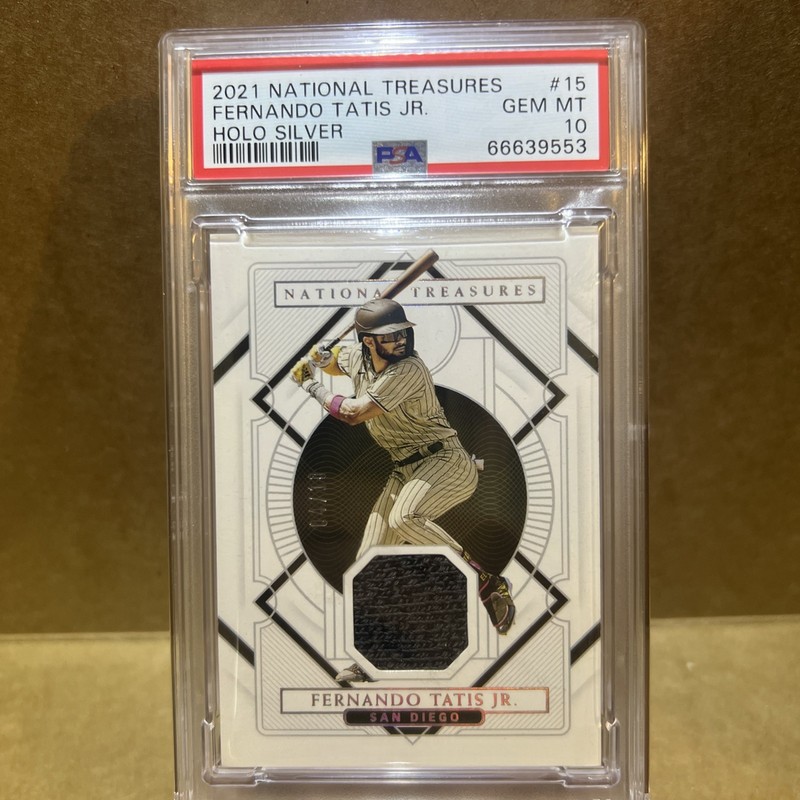 Frernando Tatis Jr. 2021 National Treasures Jersey Relic Holo Silver /10 PSA 10
