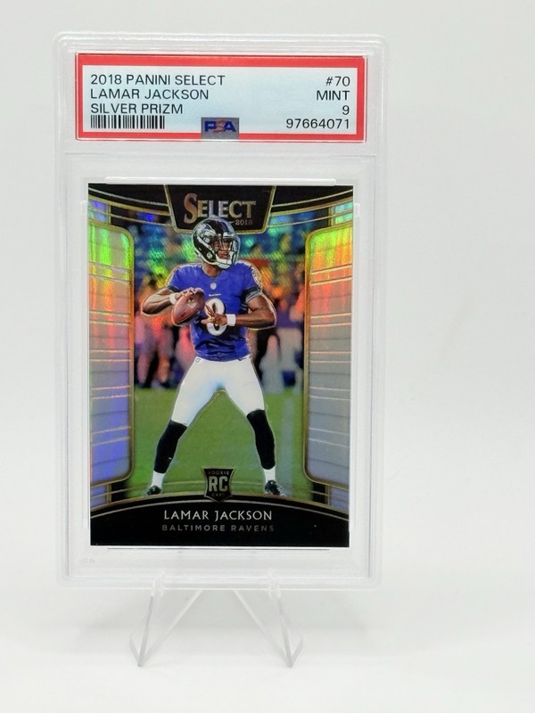 2018 Panini Select - Concourse Lamar Jackson #70 Silver Prizm (RC) PSA 9