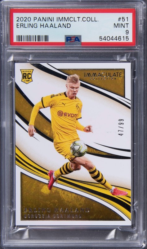 2020 PANINI IMMACULATE COLL #51 ERLING HAALAND ROOKIE RC 47/99 PSA 9