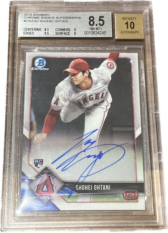 BGS 8.5/10 Auto Shohei Ohtani 2018 Bowman Chrome Rookie RC Autograph Angels JP