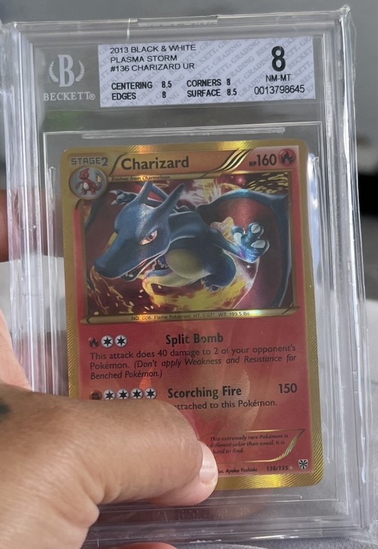 RARE!! POKEMON Plasma Storm GRADED OLD LABEL BGS 8 PLASMA CHARIZARD 136
