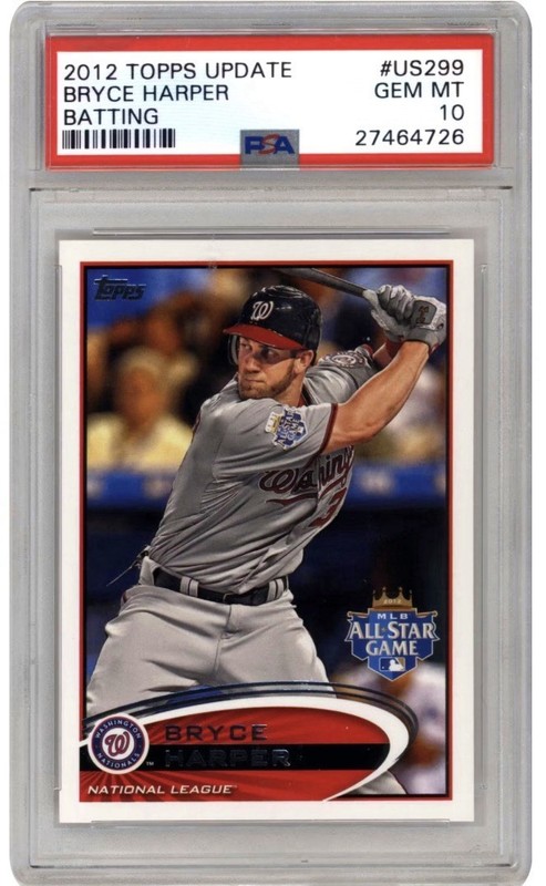 2012 Topps Update * Batting * Near Rookie * Bryce Harper * #US 299 * PSA 10
