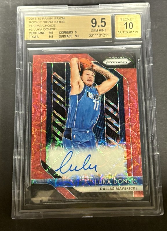 2018 Panini Prizm Rookie Signatures Prizms Choice Luka Doncic #3 BGS 9.5 Auto 10