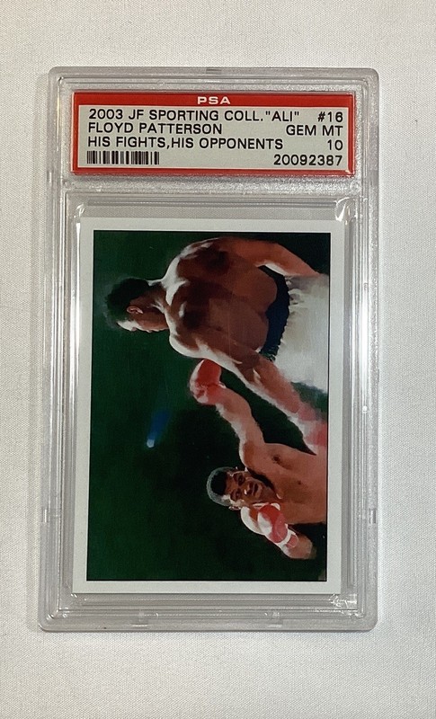MUHAMMAD ALI vs FLOYD  PATTERSON 2003 JF SPORTING COLLECTION ALI CARD #16 PSA 10