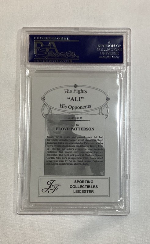 MUHAMMAD ALI vs FLOYD  PATTERSON 2003 JF SPORTING COLLECTION ALI CARD #16 PSA 10 view 2