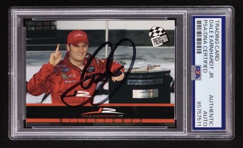 Dale Earnhardt Jr. Signed 2004 Press Pass Milestones #D31 (PSA