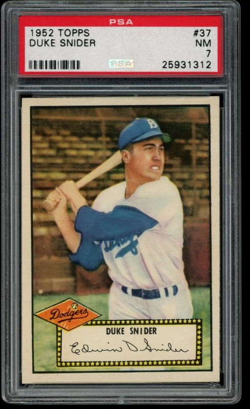 1952 Topps #37 Duke Snider Red Back PSA 7 Brooklyn Dodgers  (1312)