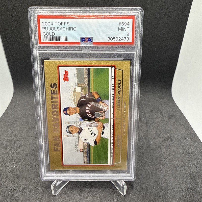 2004 Topps Baseball ICHIRO SUZUKI ALBERT PUJOLS Gold 1949/2004  #694  PSA 9