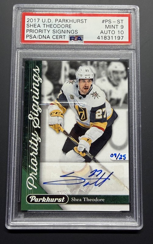 2017-18 Toronto Expo Parkhurst Priority Signings Shea Theodore RC Auto /25 PSA 9