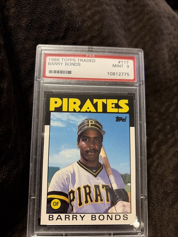 1986 Topps Traded Barry Bonds #11T PSA MT 9 view 1