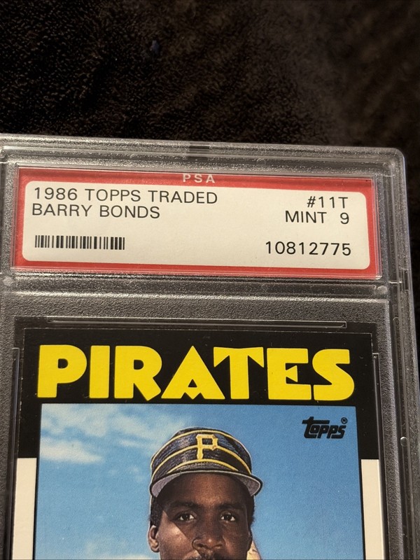 1986 Topps Traded Barry Bonds #11T PSA MT 9 view 2