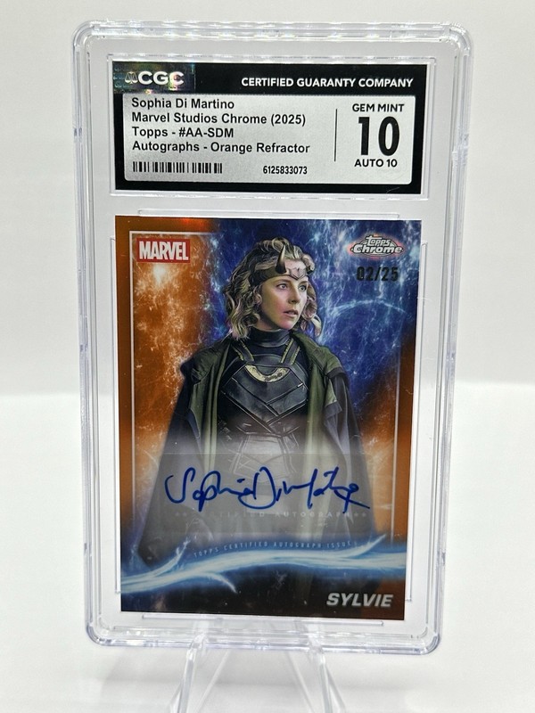 Topps Chrome Marvel Studios Sylvie Auto Orange Sophia Di Martino Loki /25 CGC 10