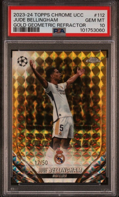 Jude Bellingham  2023-24 Topps Chrome UCC Gold Geometric /50 PSA 10 #112