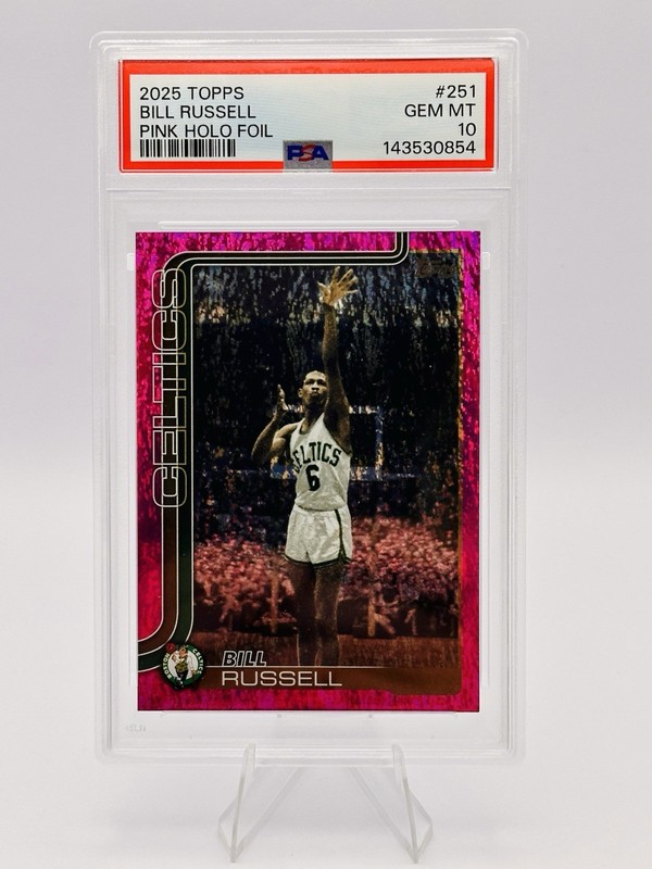 2025 Topps #251 Pink Holo Foil Bill Russell PSA 10