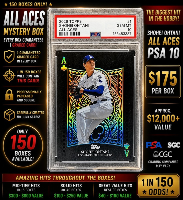 Shohei Ohtani PSA 10 All Aces Mystery Box 1/150 Guarantee PSA SGC CGC Slab
