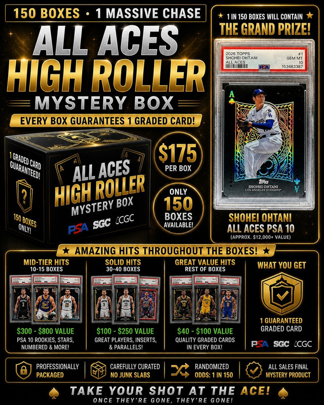 Shohei Ohtani PSA 10 All Aces Mystery Box 1/150 Guarantee PSA SGC CGC Slab view 2