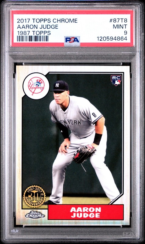 2017 Topps Chrome #87T8 Aaron Judge 1987 Topps Rookie PSA 9 MINT