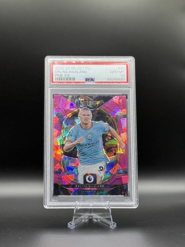 2022-23 Select P/L Pink Ice Erling Haaland Manchester City Soccer #61 PSA 10