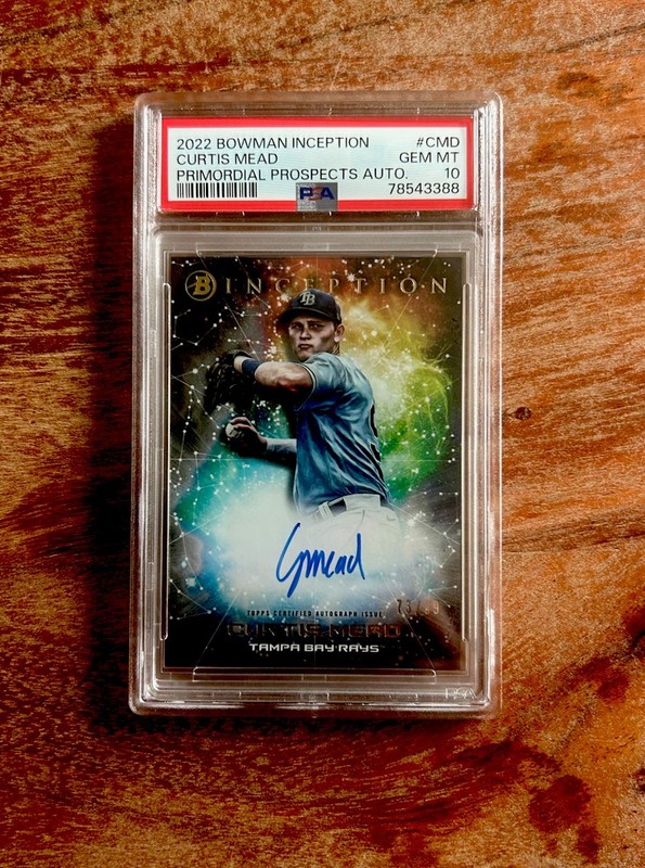 CURTIS”AUSSIE”MEAD 2022 Bowman Inception “PRIMORDIAL” Prospect Auto /99 PSA10🔥