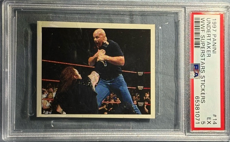UNDERTAKER 1997 PANINI #14 WWF SUPERSTARS STICKERS PSA 5 POP 3 VERY RARE