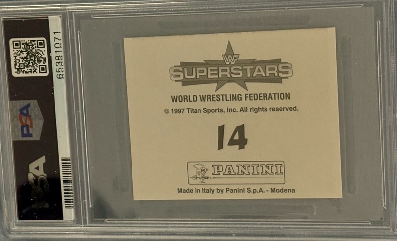 UNDERTAKER 1997 PANINI #14 WWF SUPERSTARS STICKERS PSA 5 POP 3 VERY RARE view 2