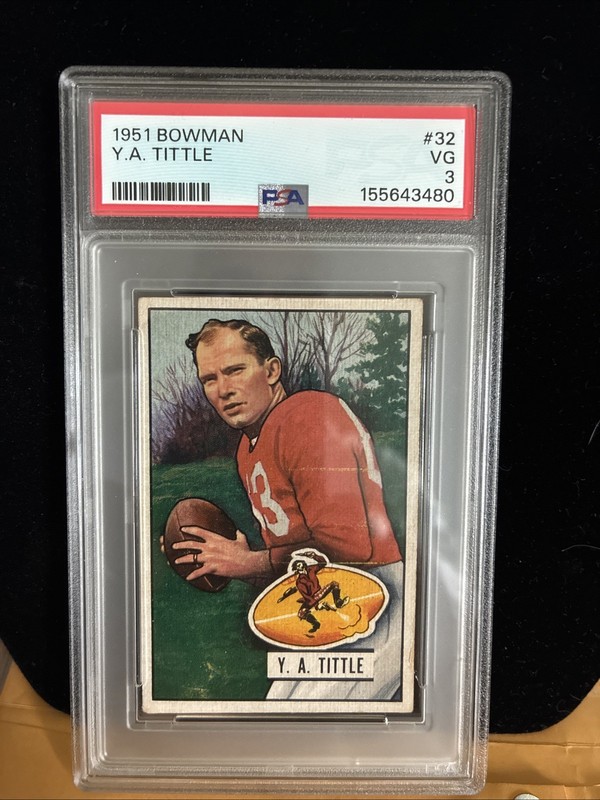 1951 Bowman Y.A. Tittle #32 – PSA 3 VG – Vintage Football Hall of Fame view 2