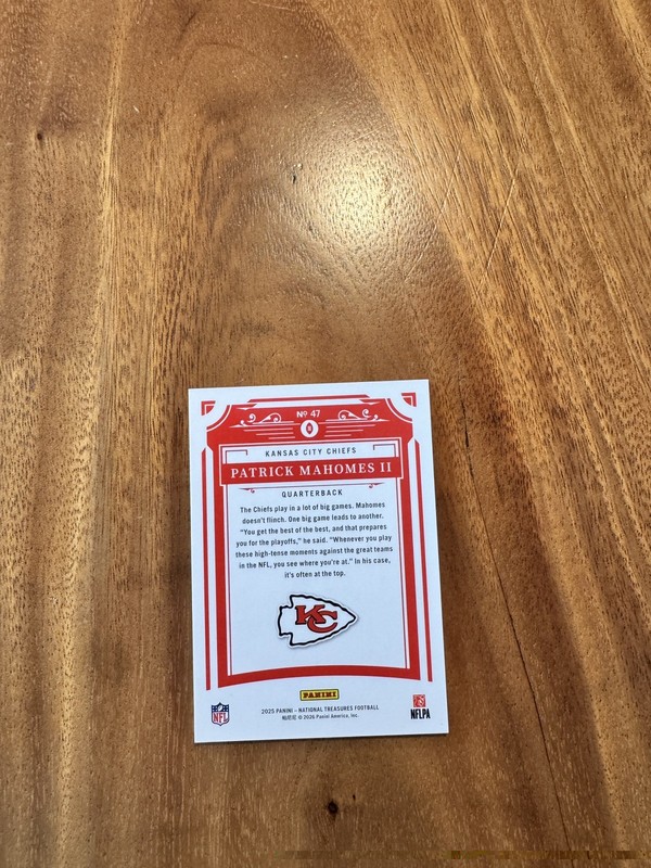 2025 Panini National Treasures - Patrick Mahomes II #47 Holo Silver /25 view 2