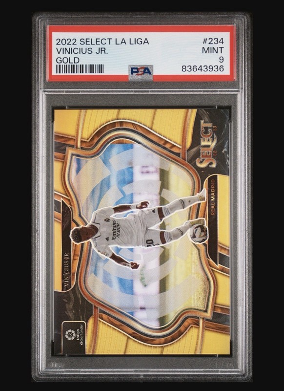2022 Select La Liga Vinicius Jr. Field Level Gold /10 PSA 9 Real Madrid