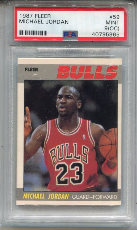 1987 Fleer Michael Jordan Card PSA 9 MINT OC Basketball #59
