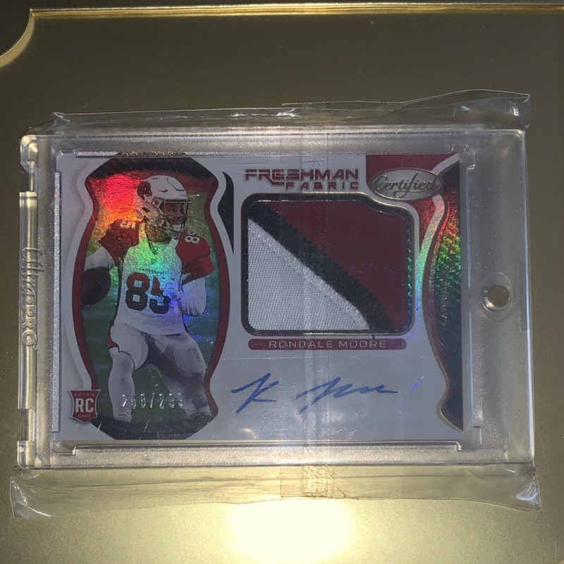 Panini Certified Freshman Fabric Rondale Moore RC Patch Auto #258/299 Cardinals