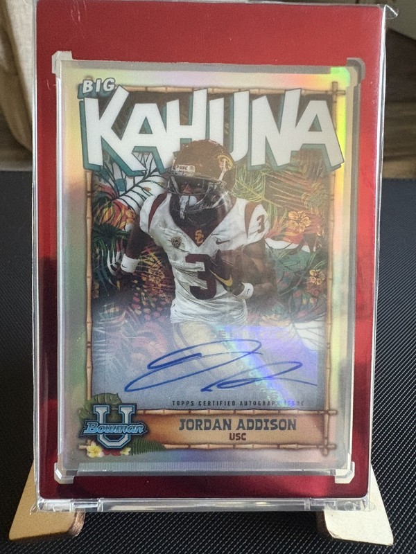 2022 Bowman University Jordan Addison Refractor AUTO Big Kahuna /150 